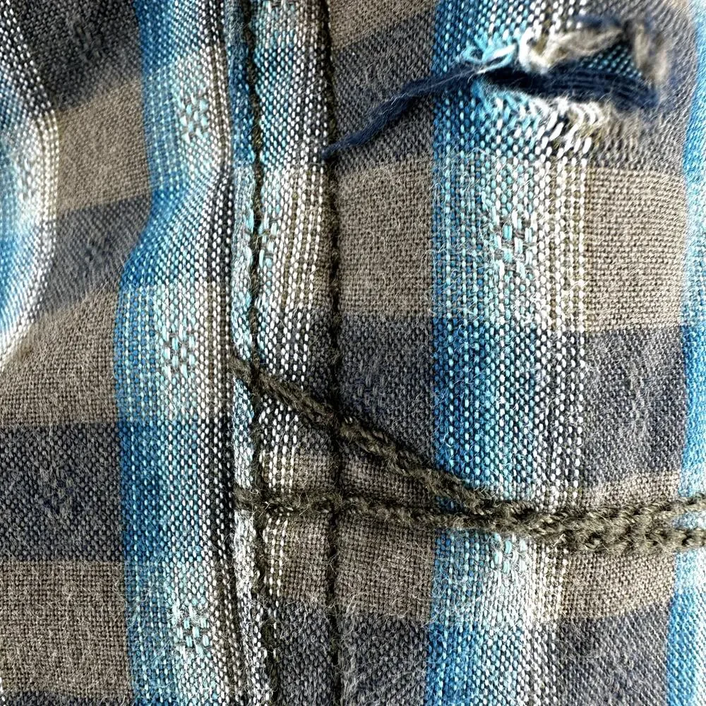 Tommy Bahama Madras Shorts Reversible Mixed Medium Plaid Striped Blue Large 38